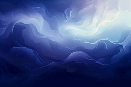 Abstract illustration of dreams in blue and blue shades. Wavyの写真素材