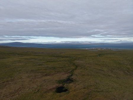 Arctic Chukotka Bering coastal pristine untouched nature wilderness landscapeの写真素材
