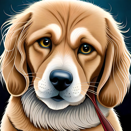 Portrait of a Beagle dog. vector illustration for your design. created with the help of artificial intelligenceの素材