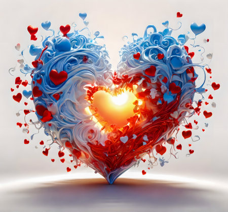 Valentine's day abstract background with heart and space for your text created with the help of artificial intelligence technologiesの素材