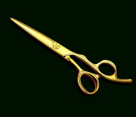 razor on a green background. hairdressing supplie. 3D imageの写真素材