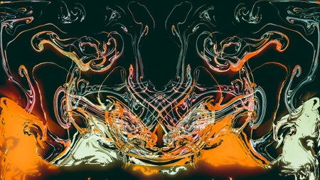 Computer generated artificial fluid-art textureの写真素材