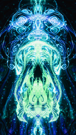 Computer generated artificial fluid-art texture