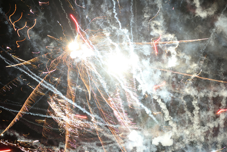 festive salute from close rangeの写真素材