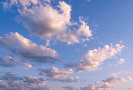 Beautiful evening sky with clouds, sunset, air natureの写真素材