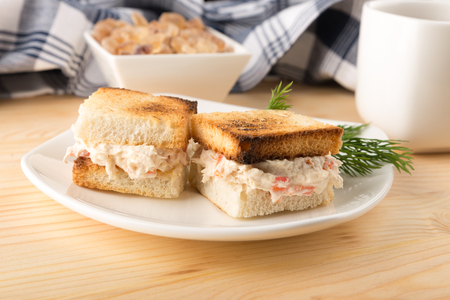 with mini chicken toast sandwichの写真素材