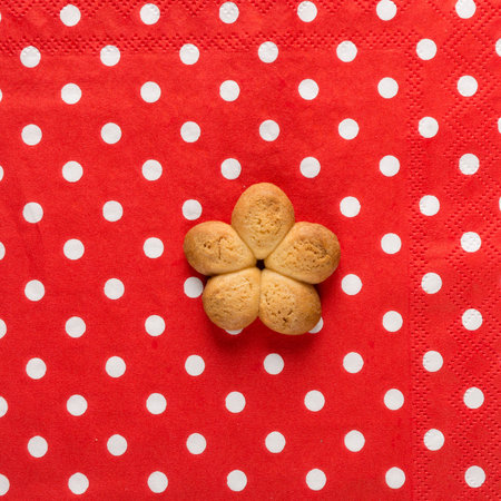 cookies on a paper napkinの写真素材