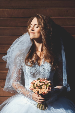 Young beautiful brideの写真素材