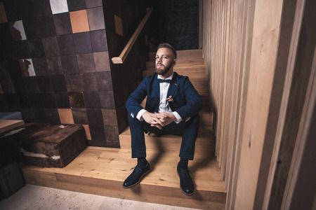 Groom with a beardの写真素材
