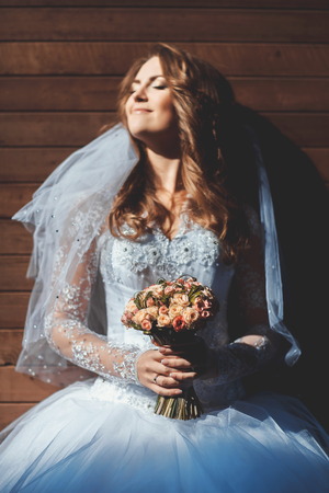 Young beautiful brideの写真素材