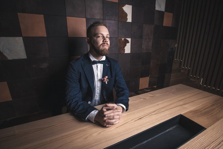Groom with a beardの写真素材