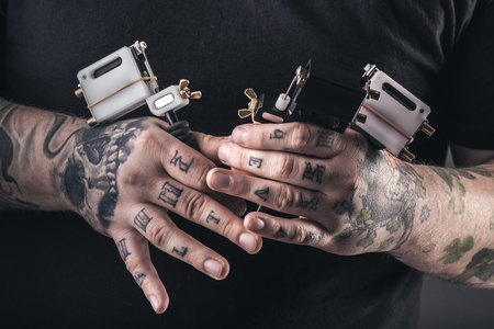 Man tattoo artistの写真素材