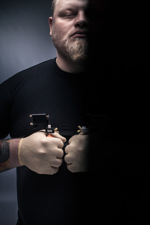 Man tattoo artistの写真素材