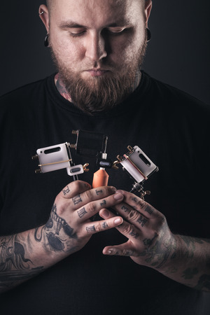 Man tattoo artistの写真素材