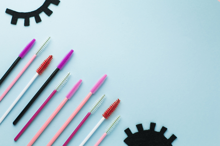 The brush lash, comb, help to keep the shape, also used in eyelash extension applicationの写真素材