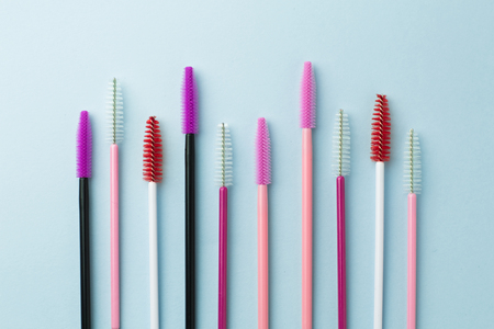The brush lash, comb, help to keep the shape, also used in eyelash extension applicationの写真素材
