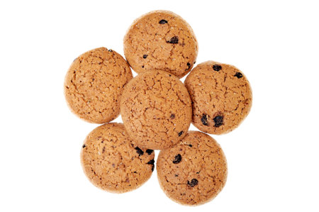 home made cookies with chocolateの写真素材