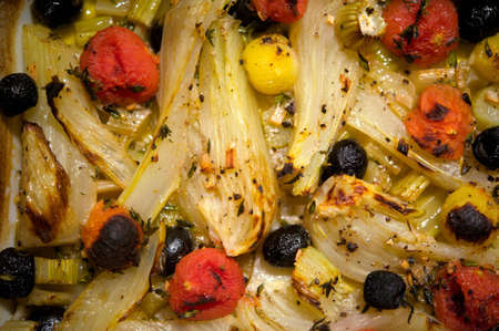 fennel backed with wine and thymeの写真素材