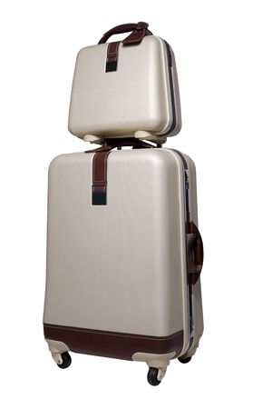 Suitcase isolated on a white backgroundの写真素材