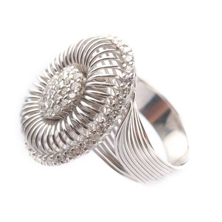 White gold ringの写真素材