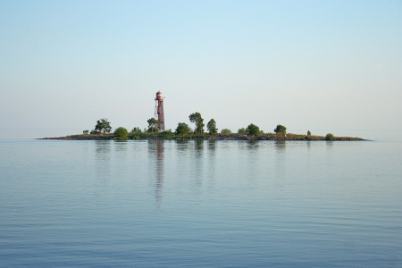 Lighthouse on the islandの写真素材