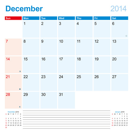 Calendar-Planner 2014 Decemberのイラスト素材