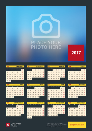 Wall Calendar Poster for 2017 Year.のイラスト素材