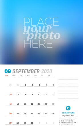 Wall calendar planner template.のイラスト素材