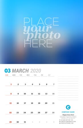Wall calendar planner template.のイラスト素材
