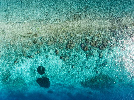 Top view aerial photo from flying drone of an amazingly beautiful sea landscape with turquoise water with copy space for your advertising text message or promotional content. Perfect website background. Aerial view. Top view. amazing nature background.Theの写真素材