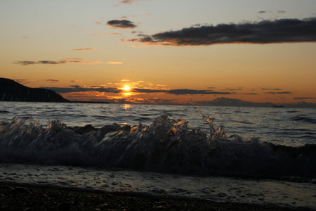 Sunset on lake Baikal