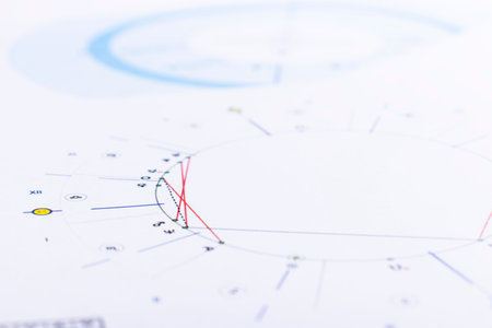 The desktop of an astrologer. The magical mysterious atmosphere of the working environment of the...