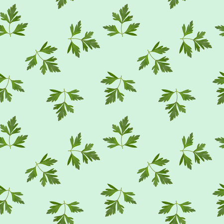 Parsley seamless pattern on a neutral background.