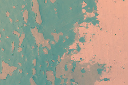 Abstract topographic map of an unknown undiscovered planet. Old repaired wall with two layers of...