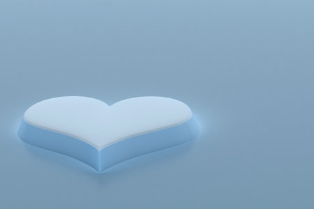 Pedestal for subject shooting in the form of a flat  heart.の写真素材