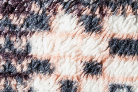 Close-up fabric texture. Fancy curls of colored fabric fibers.の写真素材