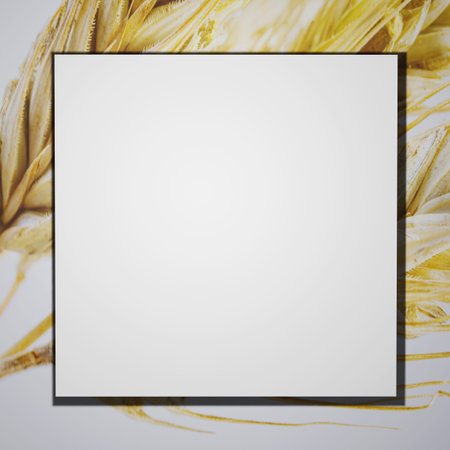 Mockup for an inscription, congratulations on the holiday. 3D rendering. A square clean sheet with a...