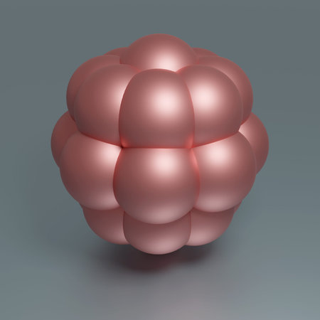 An abstract geometric body of red copper.