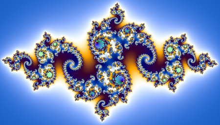 Abstract whimsical beauty visualization of fractal sets. Fantastic interweaving of multi-colored...