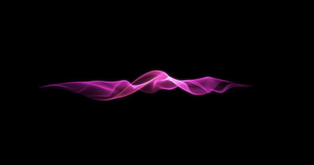 Purple twisted flap of light fabric fluttering in the wind. Bow tie. 3D render.の写真素材