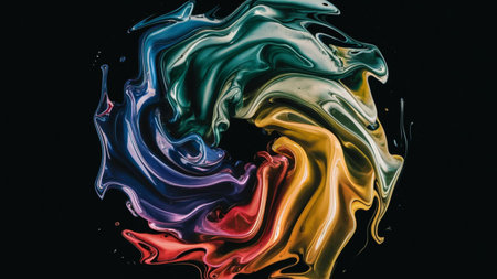 Abstract liquid multicolored background. AI generated.の素材