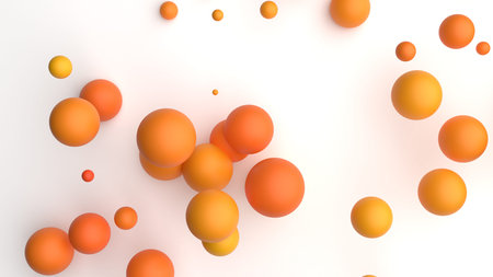 An abstract background with 3D balls creates a light and dynamic composition. Perfect for web design, banner ads, and creative projects.の写真素材