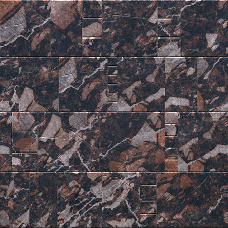 Marble random tiles. Background and texture random marble tile surface, dark marble with hard surface. 3D-renderingの写真素材