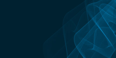 Blue minimalist background with abstract grid shape. Futuristic 3d banner for your presentation advertisement Technological templateの写真素材