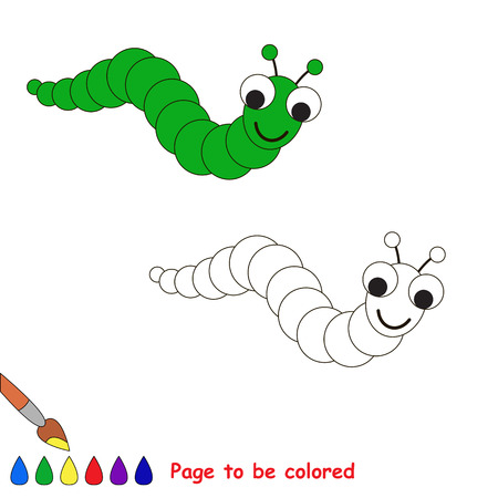 Cartoon caterpillar  to be colored. Coloring book for children.のイラスト素材