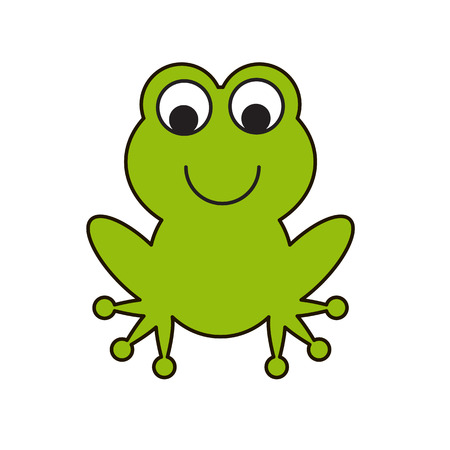 The character of one funny cartoon green frogのイラスト素材