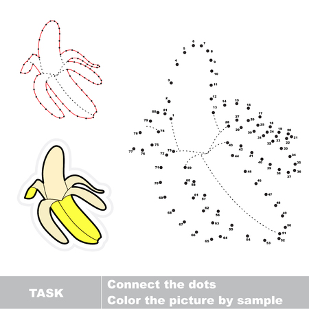 Connect the dots and find hidden image of banana. Trace game for children.のイラスト素材