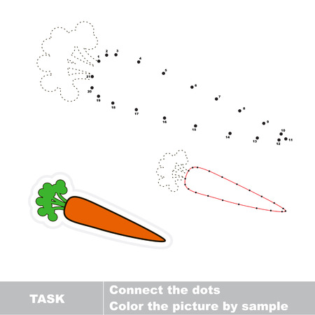 Hidden carrot. Trace game for kids. Join dots for numbers.のイラスト素材