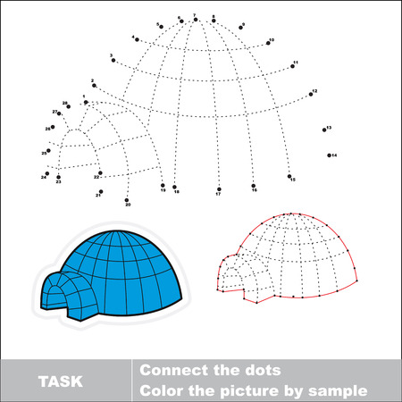 Igloo to be traced by numbers. Vector dot to dot game. Connect dots for numbers.のイラスト素材