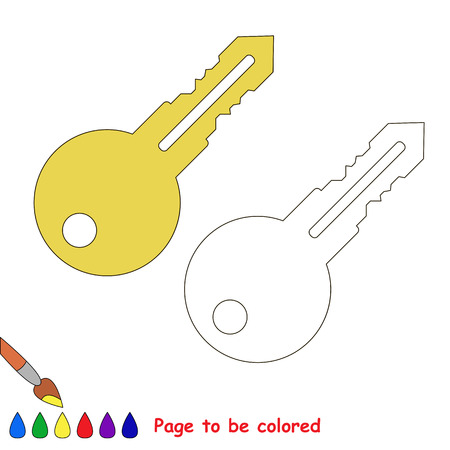 Key to be colored. Coloring book for children. Visual game.のイラスト素材